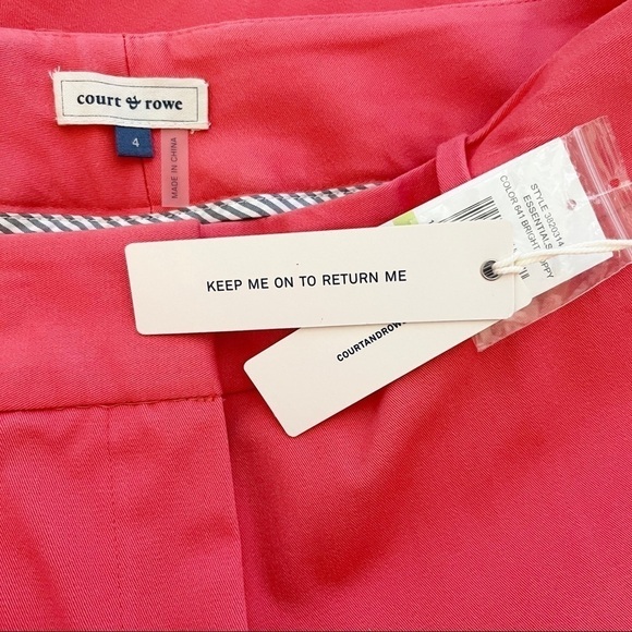 COURT & ROWE NWT Stretch Cotton Twill Trousers Size 4 in Bright Poppy - Picture 11 of 13